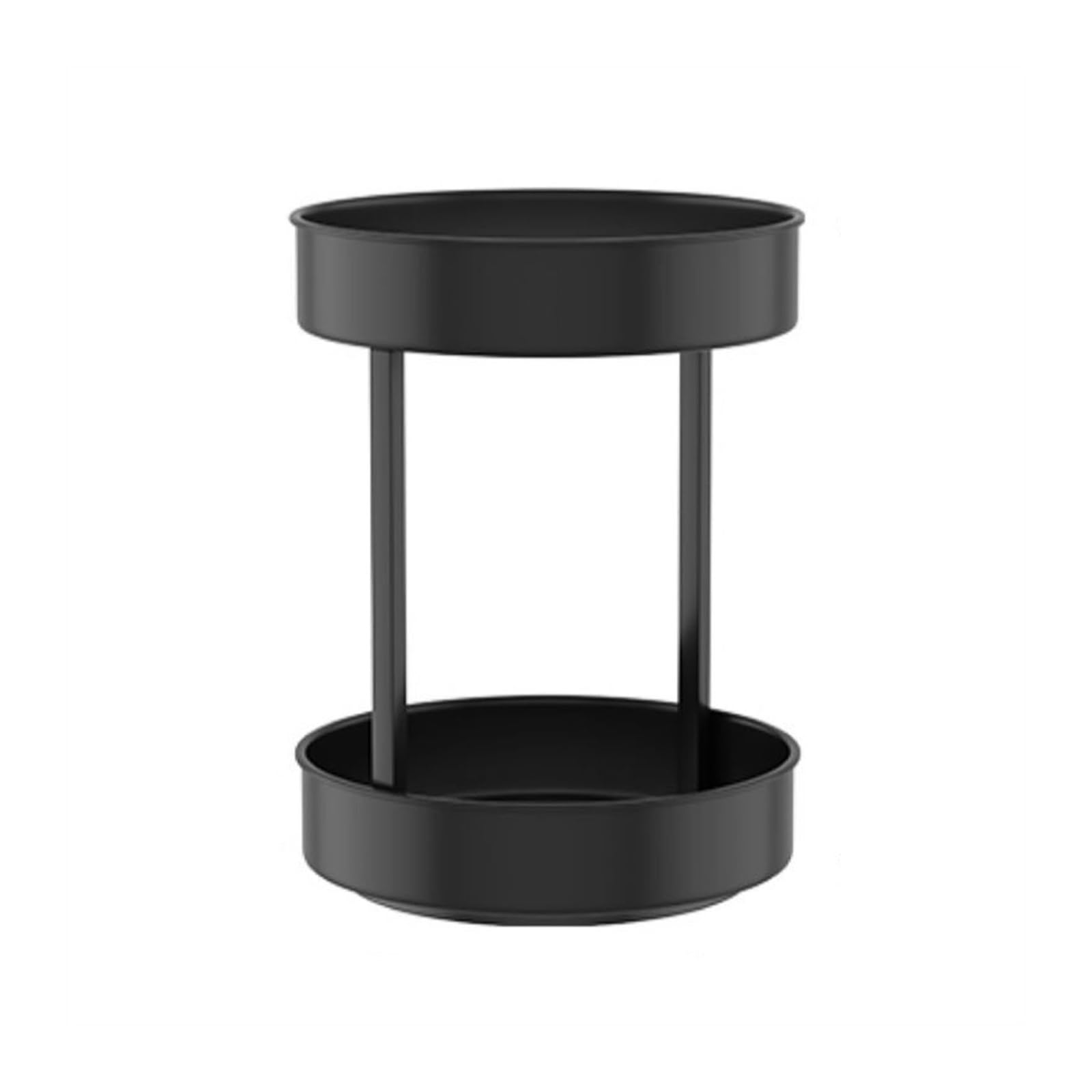 shangguanyun456 Spice Rack 2 Tier Stainless Steel Turntable Cupboard OrganizerTurntable Rotating Spice Racks for Pantry Cabinet Table(Black)