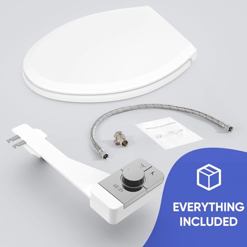Image of Upgrade Non-Electric Bidet Toilet Seat, Fits Elongated Toilets, Self-Cleaning, Bidet Attachment for Rear & Feminine Wash, Ambient Water Temperature - Bidet with Easy Installation