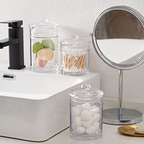 Kmwares 3Pc Set Premium Quality Glass Bathroom Canisters, Apothecary Jars, Storage Containers With Airtight Glass Lid And Wide Mouth (13/18/24 Oz) #TOP2