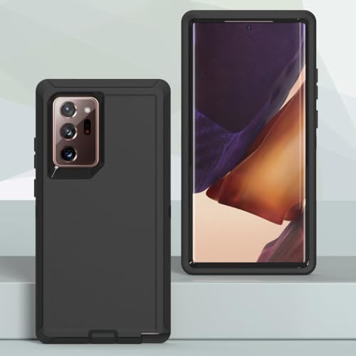Image of Case for Galaxy Note 20 Ultra, Heavy-Duty Tough Rugged Shockproof Drop Protective Cover Cases for Samsung Galaxy Note 20 Ultra, Black