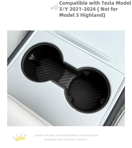 Portavasos para Tesla Model 3/Y 2021-2024 de silicona negra miniatura 7