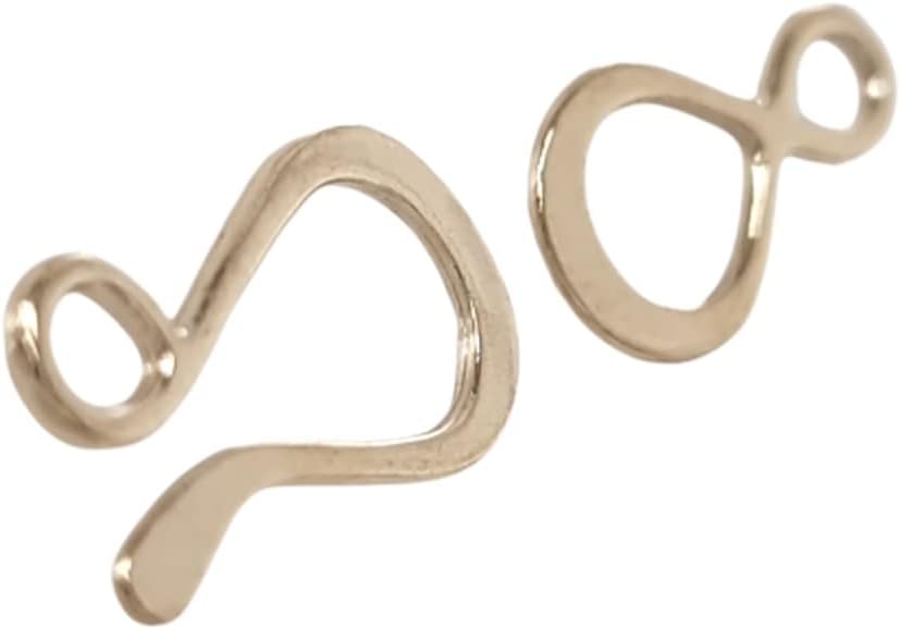 22x8MM 14K Solid Yellow Gold Flattened Hook & Eye Clasp for Bracelet Necklace Made in USA by CRAFT WIRE