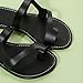 Black Sandals Women Flat, Women's Fashion Slippers Peep-Toe Summer Casual Clip Toe Beach Sandals Lace-Up Comfortable Cute Sandals