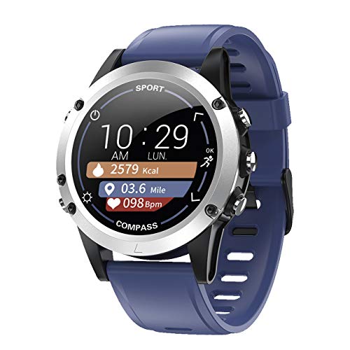 Atlanta Fitnesstracker mit Herzfrequenz Puls Blutdruck Messung Kompass Schlaf Schrittzahl Farbdisplay Smartwatch Armband Uhr Blau - 9714/5