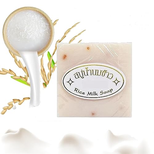 Jabon Aclarante De Arroz, savon de riz thaïlandais, savon au lait de riz aux herbes thaïlandaises blanc hydratant, savon thaïlandais original fait à la main, savon blanchissant pour le visage et le