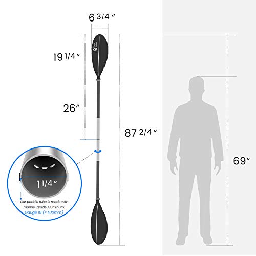image for S.Y. Home&Outdoor S.Y. Kayak Paddle Aluminum Alloy Oars for Boat 87.5 