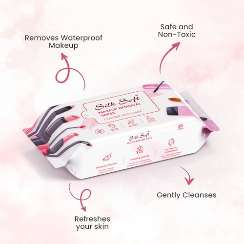 Image of Makeup Remover Wipes - 30 Wipes (Pack of 1 x 30) | Ultra-Soft & Skin-Friendly | Gently Removes Waterproof Makeup | Alcohol-Free