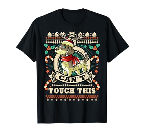 Golden Retriever Don't Touch Christmas Dog Maglietta