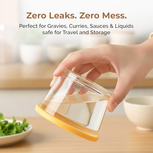 Image of HomeEssentials Premium Borosilicate Glass Jar with Airtight Lid - Small Kitchen Storage Container for Spices, Seeds, and Herbs - Heat-Resistant | Microwave Safe (Pack of 2)