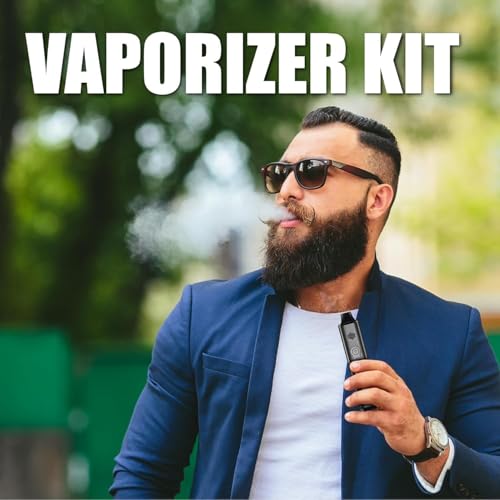 Vaporizer Cannabis verdampfer IOUQ KIT kräuter verdampfer Keramische Heizkammer LCD Display Bildschirm unterstützt weed e zigarette präzise Temperaturregelung (Diamantschwarz)