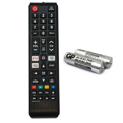 BN59-01315J Replacement Remote for Samsung Smart TV No Setup Required with Hotkeys for Netflix for Prime Video for Samsung Plus TV and AAA*2 Batteries Included