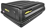 JEGS Rooftop Cargo Carrier for Car Storage - Large Roof Rack Style Carrier - Heavy Duty Weatherproof Storage - Made in USA - 18 Cubic Ft - 110 Lb Capacity - Aero Hard Shell