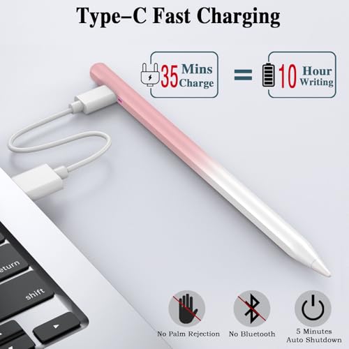 Image of Stylus Pen for Android Tablet,Tablet Pencil for iOS /Android,Stylus Pen for iPhone /Samsung /Huawei /Vivo /Lenovo /Pixel and Other Android Smartphones and Tablets-Gradient Pink