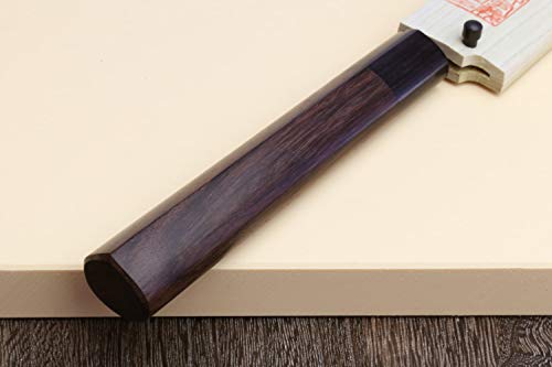 Yoshihiro Shiroko High Carbon Steel Kasumi Yanagi Rosewood Handle Sushi Sashimi Chef Knife (9.5'' (240mm)) - Thumbnail 5