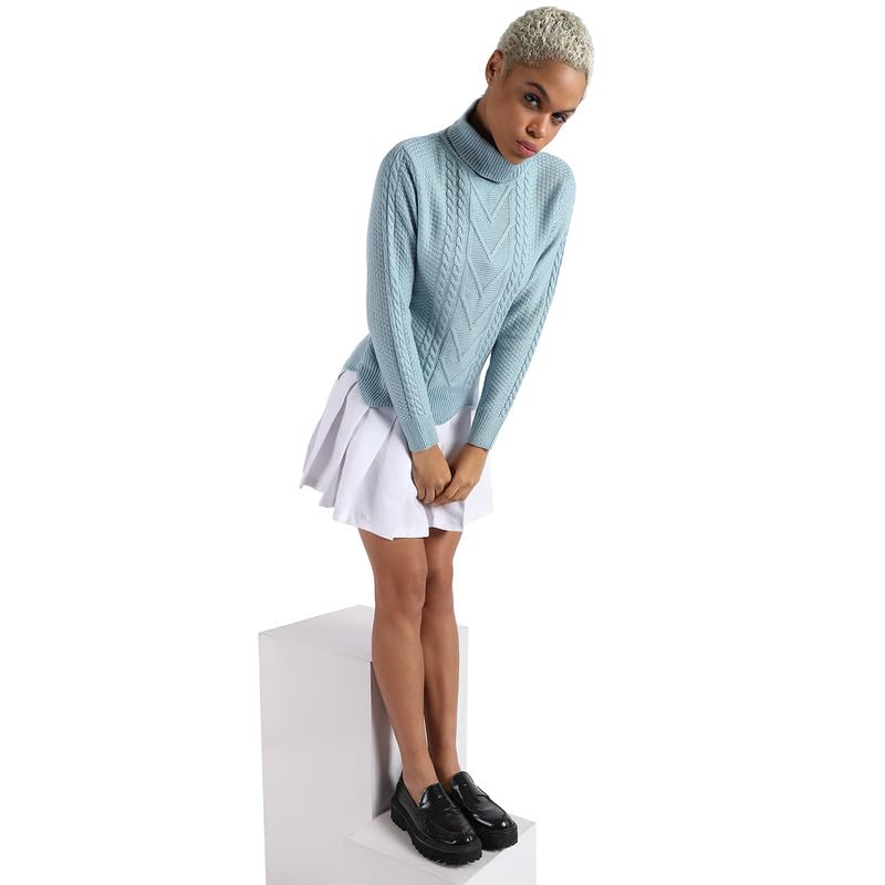 Image of PINACOLADA Women's Solid Ribbed Cropped CardiganFor Casual Wear | V Neck | Long Sleeve | Wool Sweater Crafted with Comfort Fit for Everyday Wear