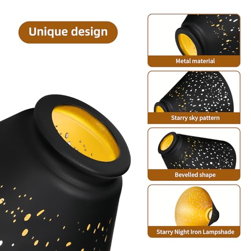 Image of Pendant Light Shade, ALUCSET Trumpet Star Iron Lampshade Fitter 2.4 inch Height 7.4 Inch Bottom Diameter 5.7 Inch Fits Bedroom Lving Room and Bathroom for Chandelier Shades Wall Sconces Series 2 Packs
