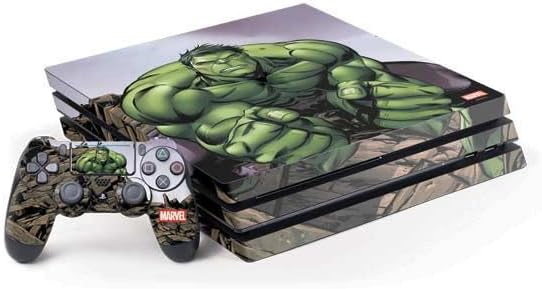 Skinit Decal Gaming Skin Compatible with PS4 Pro Bundle - Officially Licensed Marvel Enraged Hulk Design