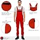 BWOLF ARES 100% Baumwolle Latzhose Herren Arbeitshose Schutz-Latzhose Arbeits-Latzhose (Schwarz/Rot, L)