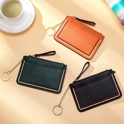 Women's Portable Genuine Leather Coin Purse Business ID Card Credit Card Holder Wallet (Green)2