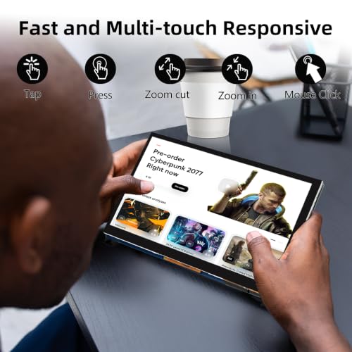 Image of 7 Inch Raspberry Pi Monitor Touchscreen, 800x480 DSI IPS Display, 5-Point Touch Capacitive Screen for Raspberry 5 /4B /3B+ /3B /B+ /A+, Driver-Free