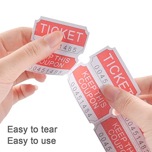 L Liked Raffle Tickets Double Rolls 2000 Per Roll 50/50 Raffle Tickets For Events, Entry, Class Reward, Fundraiser & Prizes (Red) #TOP2