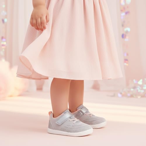 Image of MORENDL Toddler Sneakers Baby Boys & Girls Barefoot Shoes Lightweight Breathable Walking Running Tennis Athletic Sport Shoes