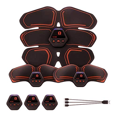 Flameer Estimulador Abdominal USB Recarregável Abs Braço Pernas Shaper Toner Training Belt