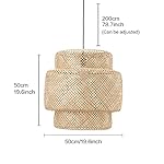Arturesthome Bamboo Pendant Light Fixtures for Kitchen Island, Home Decor Handmade Weave Lampshade Natural Chandeliers… - Image 7
