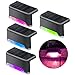 Clôture Lampes Solaires, 4 Pack LED Lumières Solaires à Capteur de Couleur, Lumières de Décoration de Piscine, Lumières de Marche, Lumières de Cour