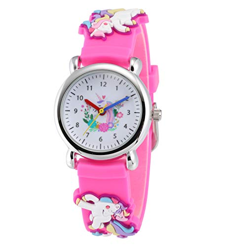 Image of Jewtme Kids Time Teacher Watches 3D Cute Cartoon Silicone Children Toddler Butterfly Wrist Watches for Ages 3-10 Boys Girls Little Child