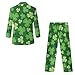 Cndexd Teen Boys' Suit Set, 2 Piece, Fit Blazer & Straight Pants, Fashion Shamrock 3D Graphic Wear for Wedding Party School Clothes for Kids