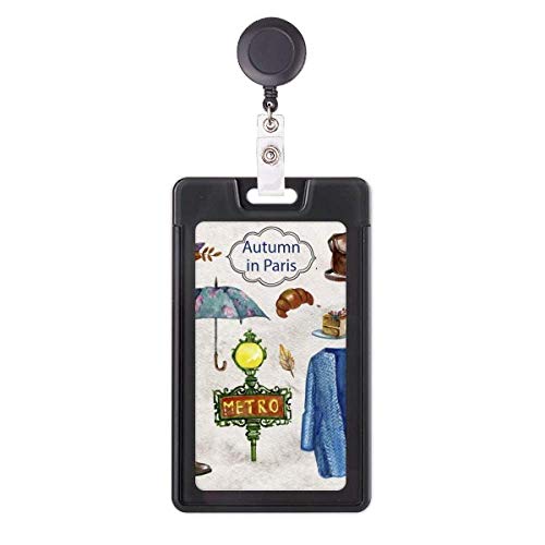Porte-badge rétractable France Life enrouleur carte accès et étui rigide transparent