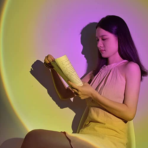 Image of Sunset lamp Projector, Sunset Projection lamp. 6W LED 180 Degree Rotating Wireless App Control and Remote Control Sunset Light with Multiple Colors, Sunset lamp Bedroom Decor, 16 Color Changing.