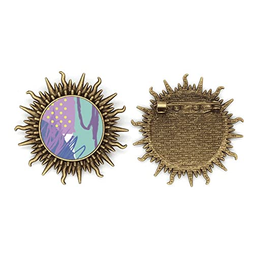 Broche en métal Happy s Art épinglette à motif de soleil avec crochet