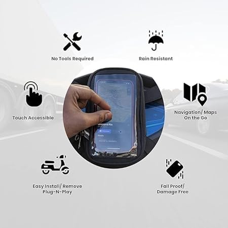 Image of NISHI Universal Mobile Holder /Stand /Mount Pouch for Scooters Scooty (Hero Pleasure)