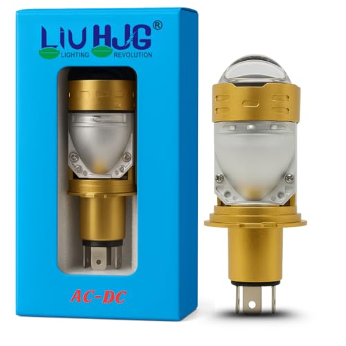 Image of LIU HJG Golden H4 Projector LED Headlight Bulb 50W | High Brightness for Bike & Car