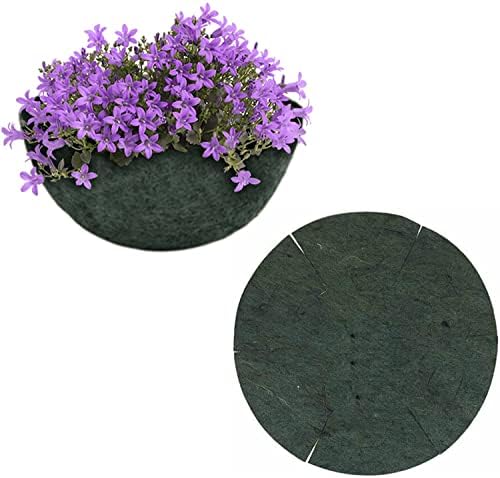 (Set of 10) 12" Inch Natural Green Jute Hanging Basket Liner Round Shaped Jute Fiber Replacement liner Precut Basket Shaped Thick Plant liner Wall Basket liner For Garden Flower Vine Pot vegetables