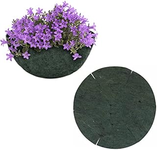 (Set of 10) 12" Inch Natural Green Jute Hanging Basket Liner Round Shaped Jute Fiber Replacement liner Precut Basket Shaped Thick Plant liner Wall Basket liner For Garden Flower Vine Pot vegetables