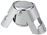 Chrome Champagne Bottle Stopper, Set of 4 by Winco