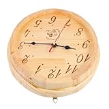 HOOTNEE Einfache Holz Wanduhr Saunaraum Feuchtigkeitsbeständig für Sauna Dampfbad und Yoga