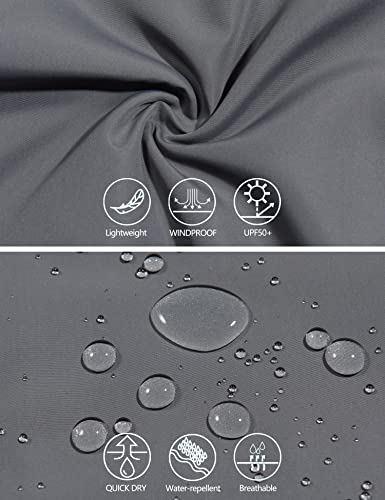 Little Donkey Andy Men’s Lightweight Breathable Running Golf Windbreaker Jacket Full Zip Windproof Water Repellent Upf50+ Grey 3Xl #TOP3