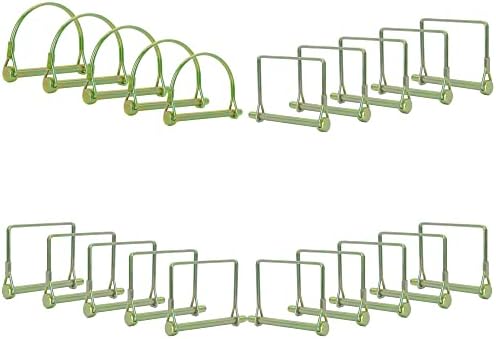Pinailer 2-in-1Pack of 20 -15 PCS (Square)and 5 PCS (Arch) Gold Trailer Pins 2-3/4"x1/4" (L x W) – Shaft Locking Coupler Pin for Heavy Duty Farm Trailers Wagons Towing, Lawn, PTO, and Hitches