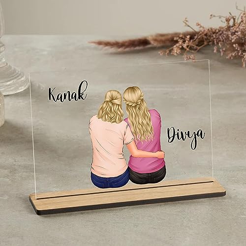 Image of Customized Acrylic Plaque for Bestie | Gift for Besties | Name Gift for Best Friend (Design 4)