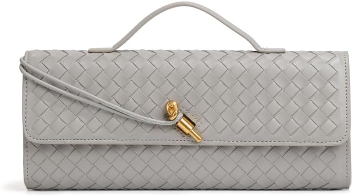 LMKIDS Woven Evening Bag Clutch Purses For Women, Woven Leather Crossbody Bag Purse For Women Shoulder Handbag Cute Satchels