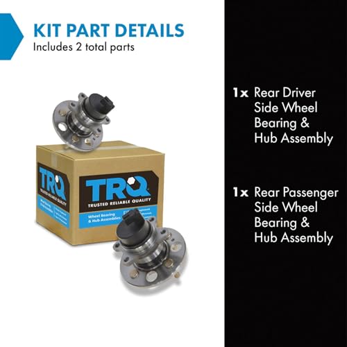 Image of TRQ 2 Piece Rear Wheel Bearing & Hub Assembly Set Compatible with 2006-2011 Hyundai Accent Kia Rio Rio5