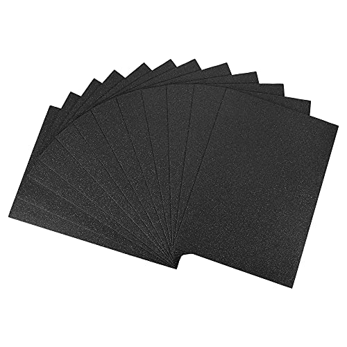 uxcell Black Shiny EVA Foam Sheets 11 x 8 Inch 2mm Thick for Crafts DIY Projects 12 Pcs