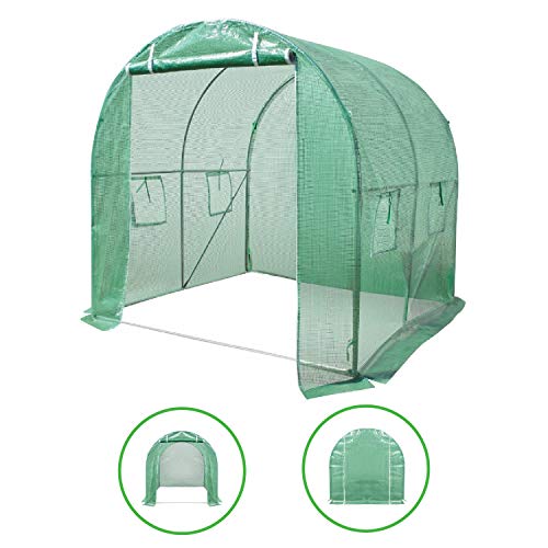 Gewächshaus - Foliengewächshaus - Tomatenhaus - Folie Gewächshaus - Folientunnel - Gewächshäuser - Foliengewächshaus winterfest (L350xW200xH200cm) Cover