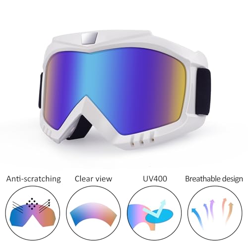 Image of Motocross Goggles - MX Goggles for ATV, Motorcycle, Dirtbike Riding | Anti Fog, UV400, Anti-Scratch, Dustproof, for Men & Women, 2-Pack