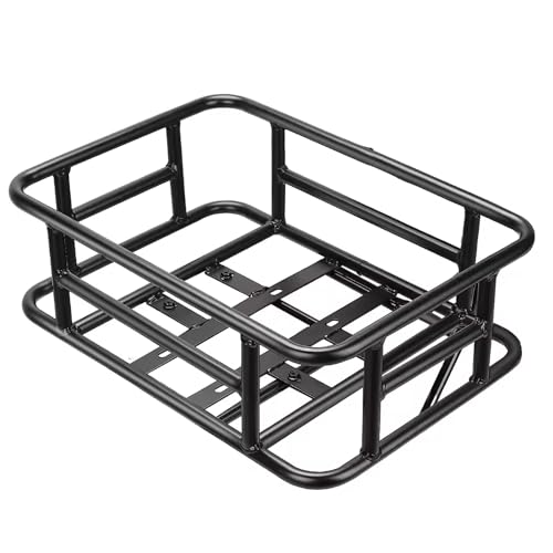 Bike Baskets,Rear Rack Bike Basket Bicycle Basket Heavy Duty Metal Ebike Basket, Large Electric Bicycle Rear Basket, Perfect Most Bikes and Electric Bike Baskets salad storage(45*33*20.5cm)
