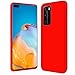 Produktbild Conie Hülle für Huawei P40 Pro, TPU Silikon Case [MICROFASER Innenfutter] Anti Kratz, Handyhülle P40 Pro, Rot